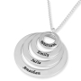 Sterling Silver Personalized Rings of Family Name Necklace (Up To 4 Names) - 2