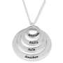 Sterling Silver Personalized Rings of Family Name Necklace (Up To 4 Names) - 1