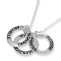 Sterling Silver Birth Date and Names Personalized Rings Family Necklace (Up to 5 Names) - 1