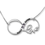 Sterling Silver Double Thickness Love Infinity Two Names with Birthstones Necklace - 1