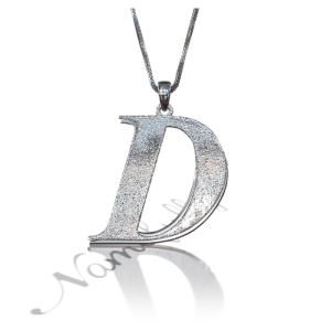 Sparkling Initial Necklace in Sterling Silver - "D is Divine"