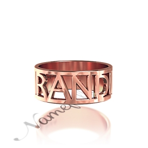 14k Rose Gold Cutout Name Ring - "Randi"