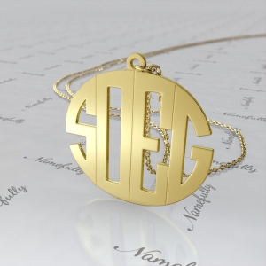 Monogram Necklace with 4 Letters in 18k Yellow Gold Plated Silver - "SOEG"