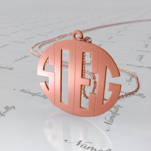 Monogram Necklace with 4 Letters in Rose Gold Plated Silver - "SOEG"