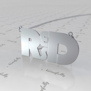 Sterling Silver 4 Letters Monogram Necklace - "RESD"