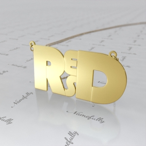 10k Yellow Gold 4 Letters Monogram Necklace - "RESD"
