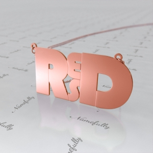 Rose Gold Plated 4 Letters Monogram Necklace - "RESD"