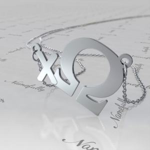 Sorority Pendant with Customized Greek Initials - "Chi Omega" in Sterling Silver