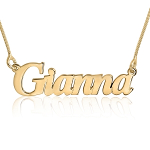 Gianna, Handwriting Style Name Necklace, 24k Gold Plated