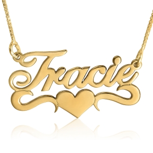 14K Gold Name Necklace, Allegro in Love