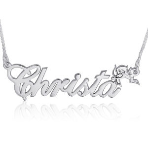 Cupid Name Necklace, Allegro Style, Sterling Silver