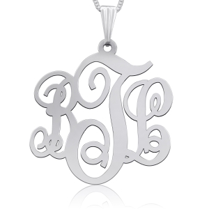 Classic Monogram Necklace, Sterling Silver
