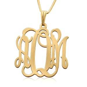 14k Gold Monogram Necklace, Lacy
