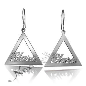 Carrie Style Earrings with Cut Out Triangles in Sterling Silver