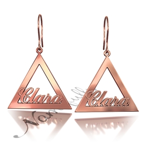 Carrie Style Earrings with Cut Out Triangles in Rose Gold Plated