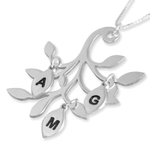 Mother's Necklace Family Tree Pendant, Large, Sterling Silver
