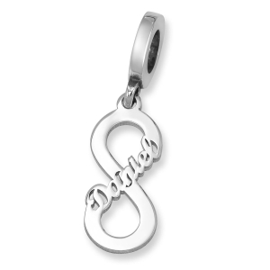 Sterling Silver Script Font Infinity Name Bracelet Charm 