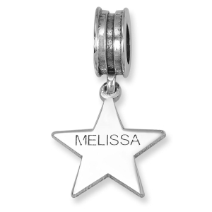 Sterling Silver Star Name Bracelet Charm