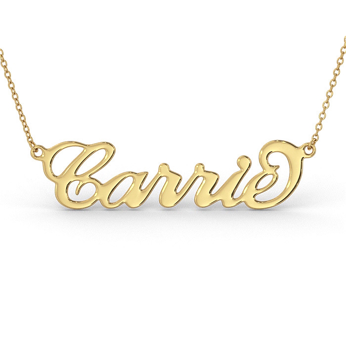 14k Yellow Gold Carrie Name Necklace - 1