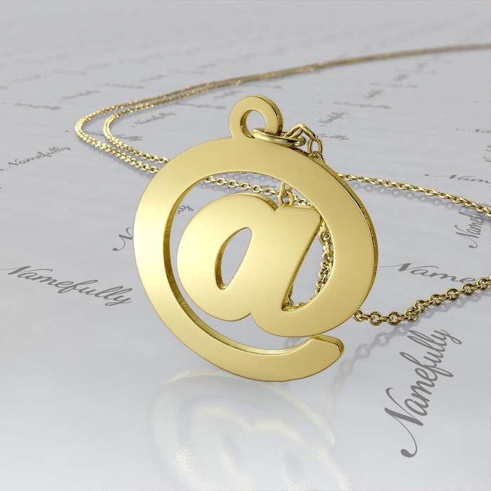 10k Yellow Gold @ Sign Necklace - 1