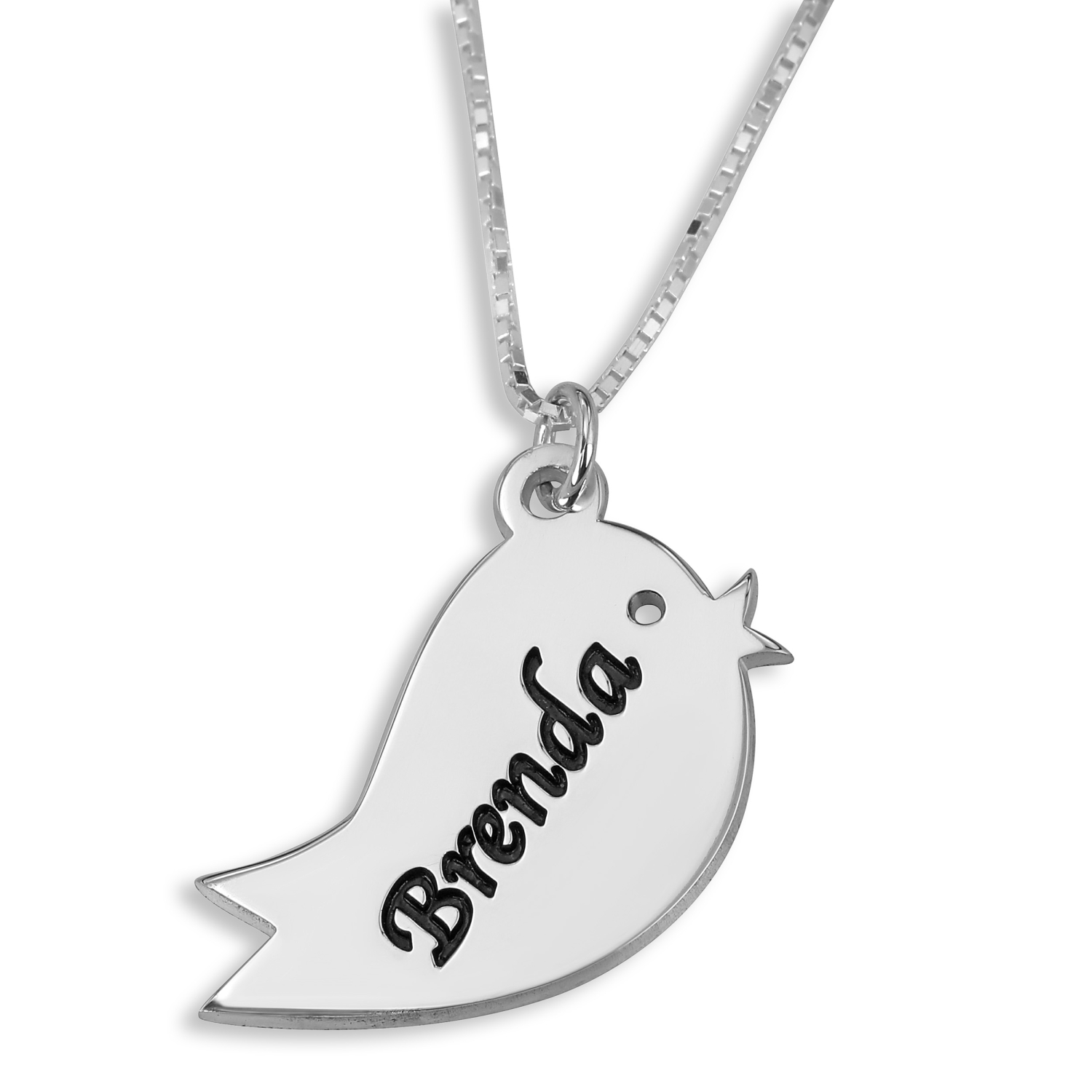 Bird Name Necklace, Sterling Silver - 1