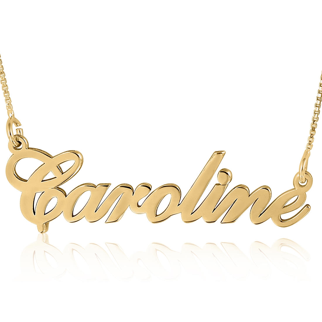 Classic Elegance Name Necklace, 24k Gold Plated - 1