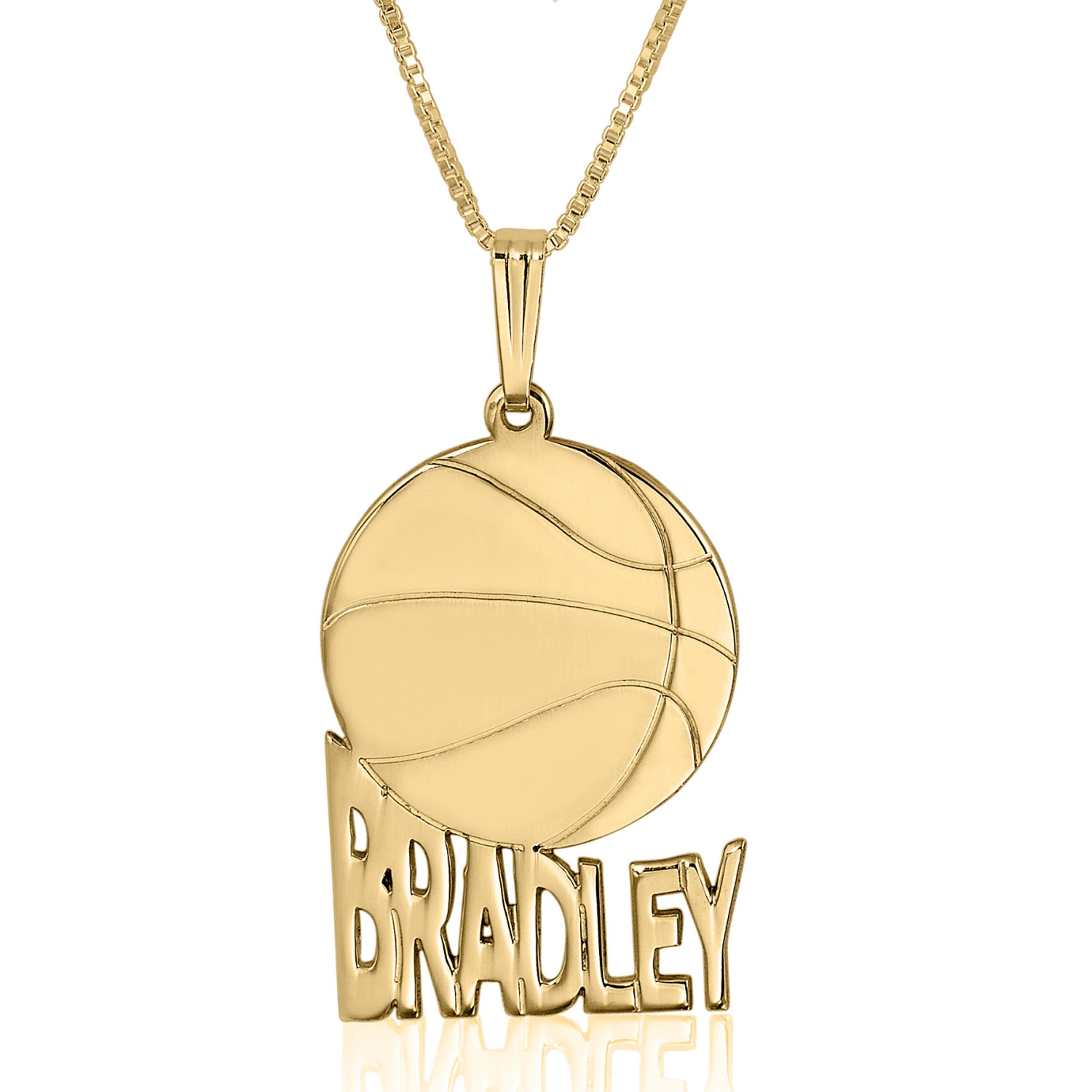 Basketball Name Necklace, Classic, 24k Gold Plated - 1