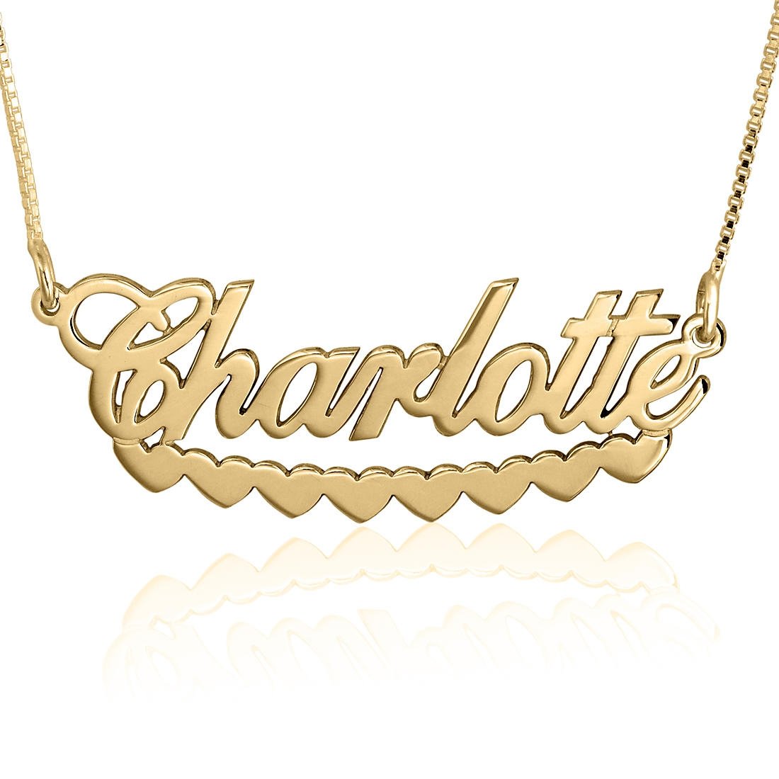 Gold Plated Name Necklace, Allegro Love Line - 1
