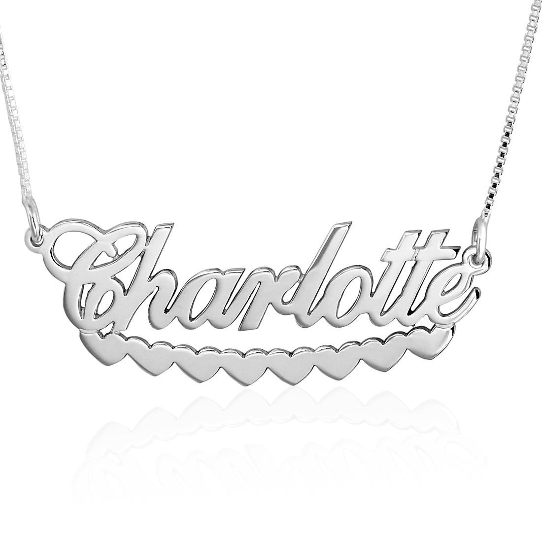 Sterling Silver Name Necklace, Allegro Love Line - 1