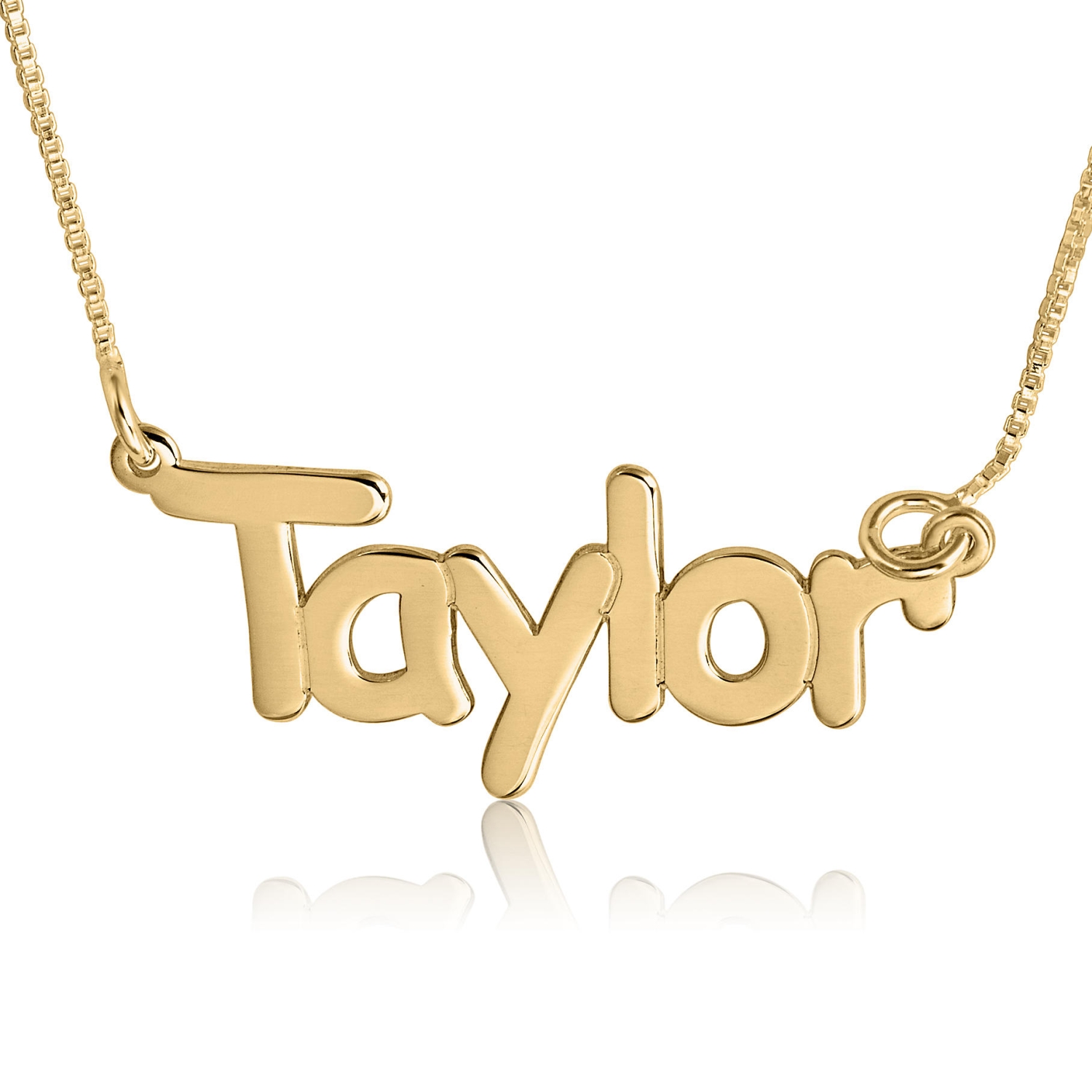 Kids Writing Name Necklace,  24k Gold Plated - 1
