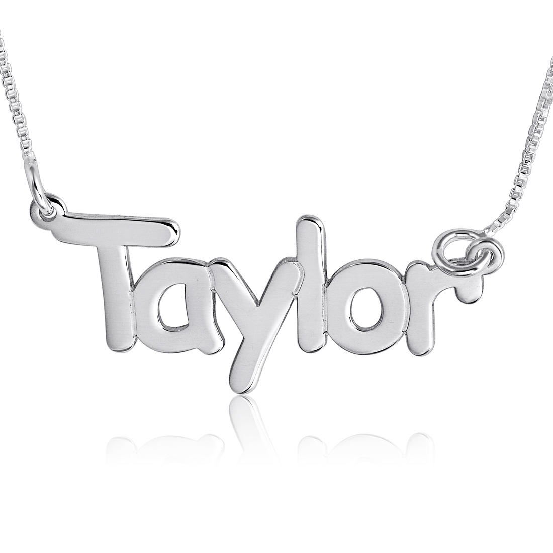 Kids Writing Name Necklace, Sterling Silver - 1