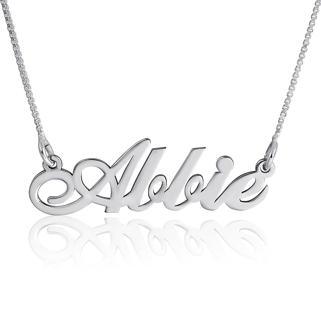 New Script Name Necklace, Silver - 1