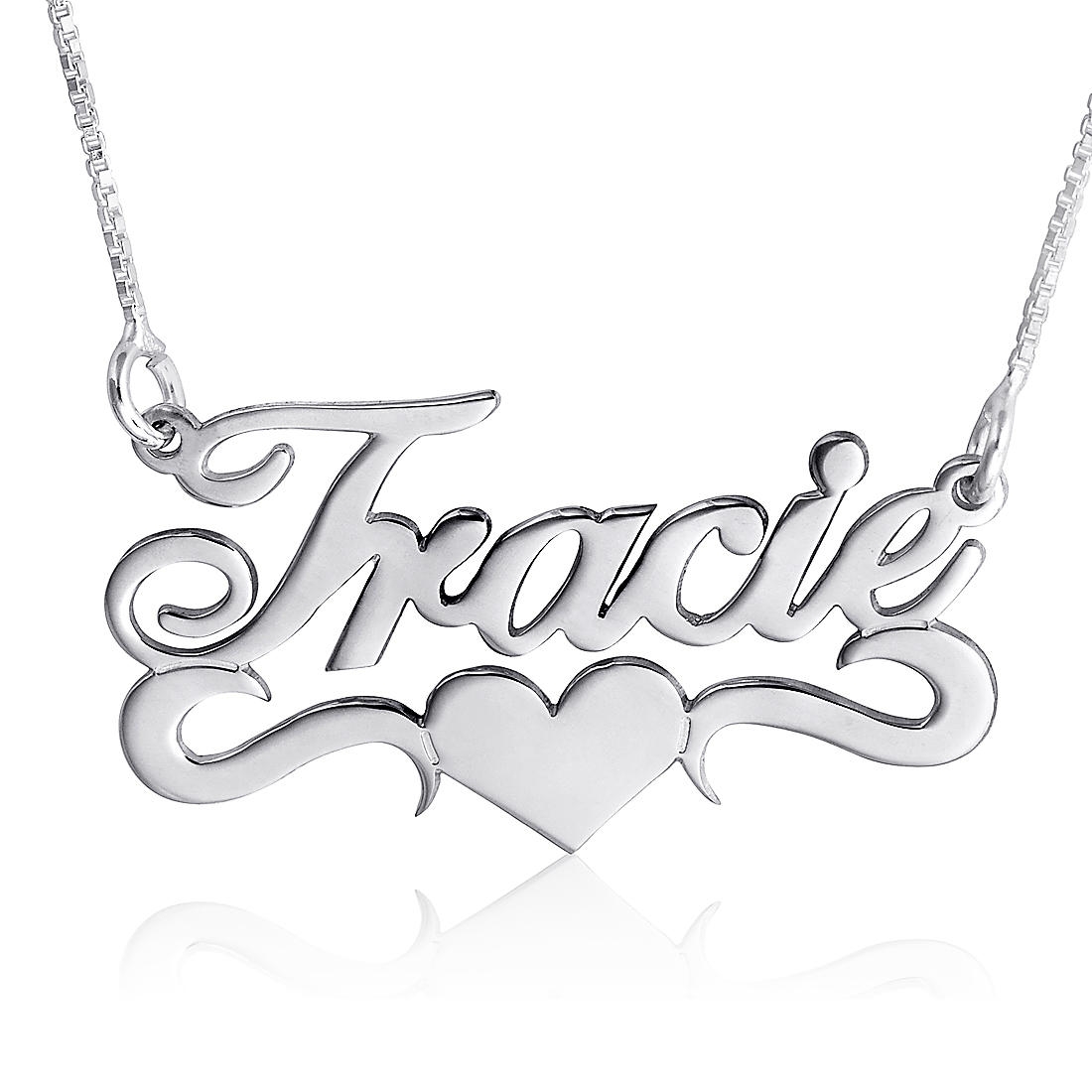 Sterling Silver Name Necklace, Allegro in Love - 1