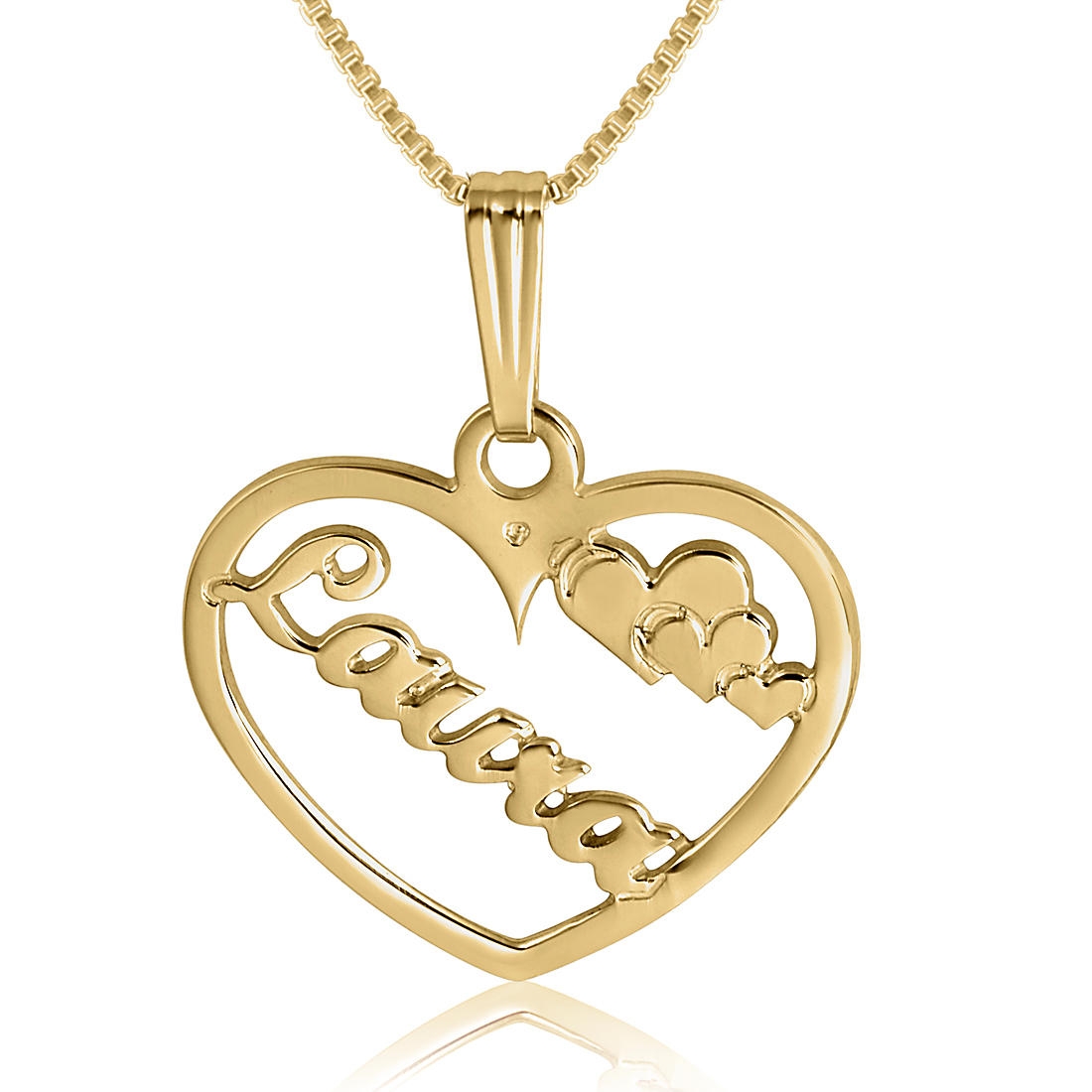 Romantic Name Necklace, Love My Name, 24k Gold Plated - 1