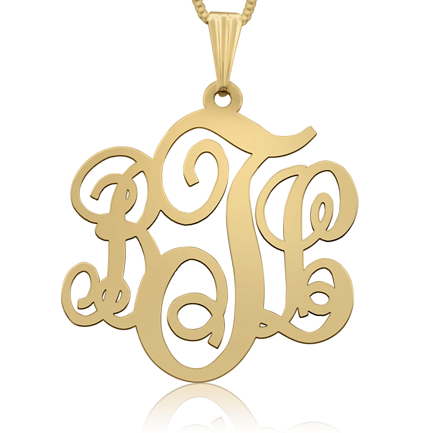 Classic Monogram Necklace, 24k Gold Plated - 1