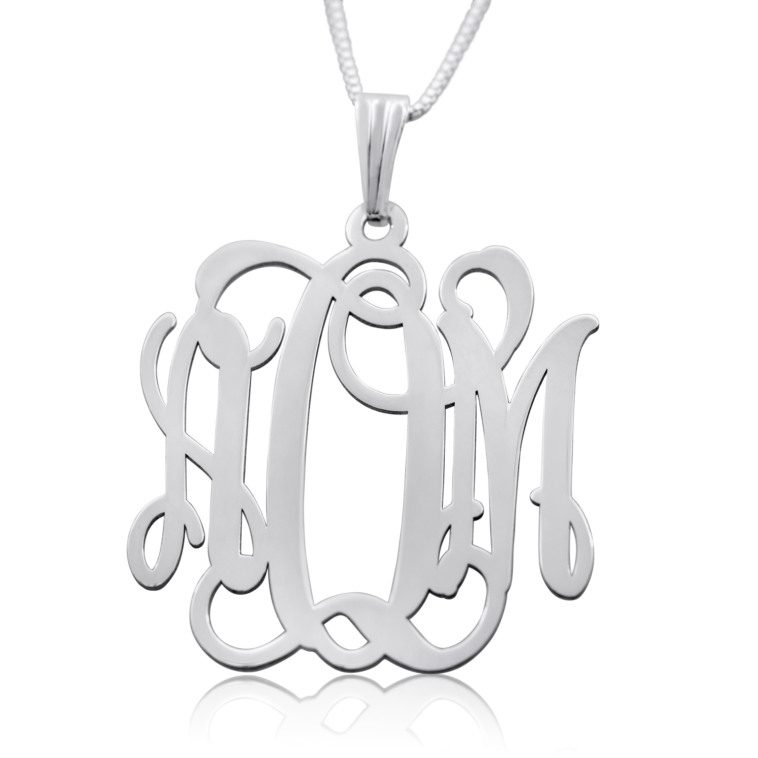 Lacy Monogram Necklace, Sterling Silver - 1