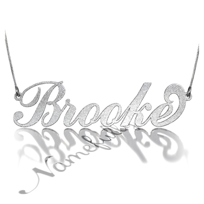 Sparkling Carrie Name Necklace in Sterling Silver "Brooke" - 1