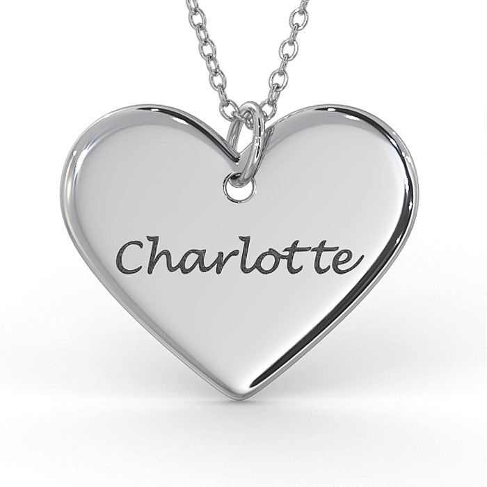 Heart Necklace in 14K White Gold - 1