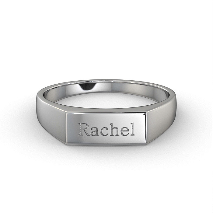 Signet Ring with Name in Sterling Silver - 1