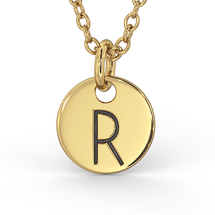 Initial Cut Out Necklace in 10K Yellow Gold - 1