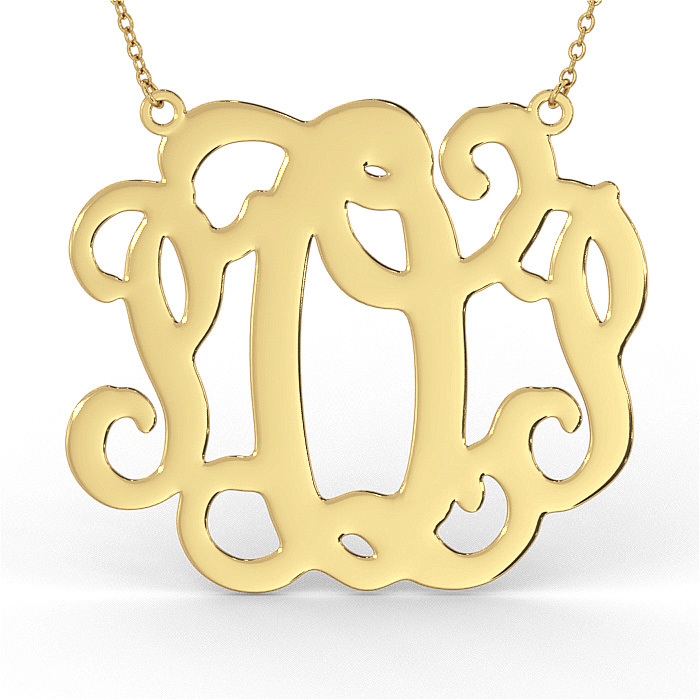XL Monogram Necklace in 18K Yellow Gold Plated - 1