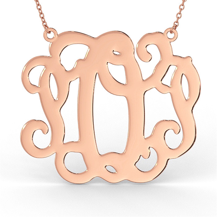 XL Monogram Necklace in Rose Gold Plated - 1