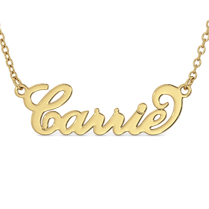 Small Carrie Name Necklace in 14k Yellow Gold - 1