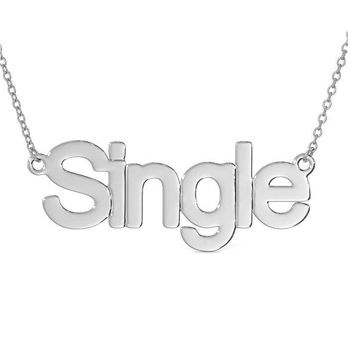 Single Necklace in 14k White Gold - 1