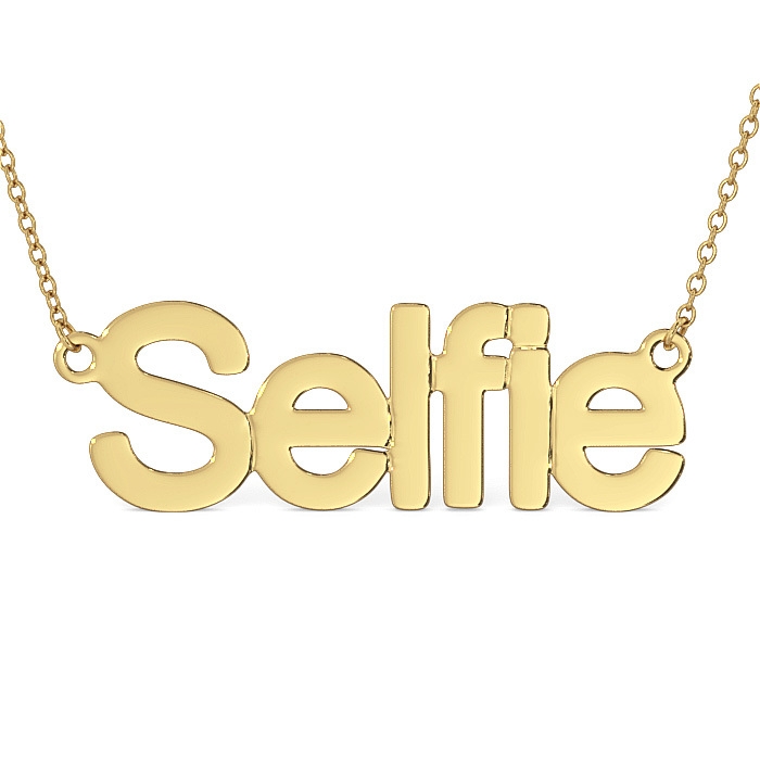 Selfie Necklace in 14k Yellow Gold - 1