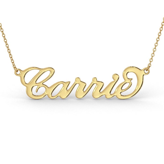 18k Yellow Gold-Plated Carrie Name Necklace - 1