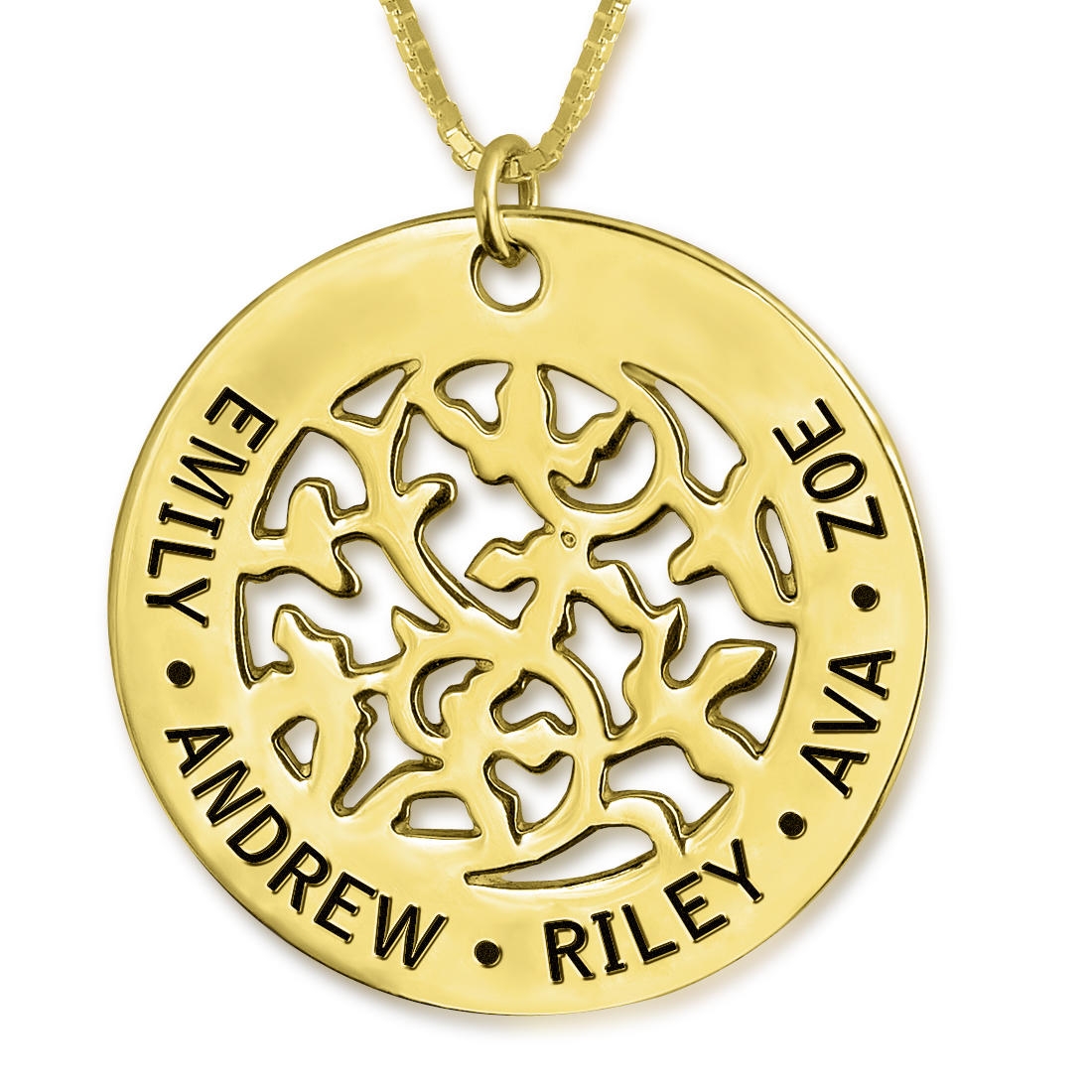 Mother's Name Pendant,  24k Gold Plated - 1