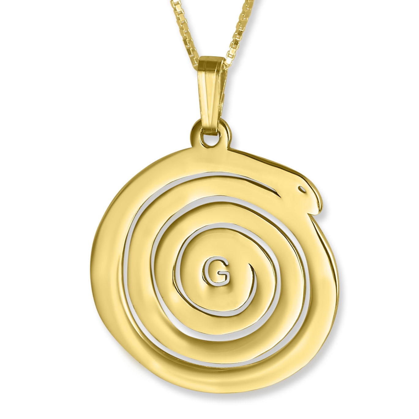 Infinity Snake Initial Pendant, 24k Gold Plated - 1