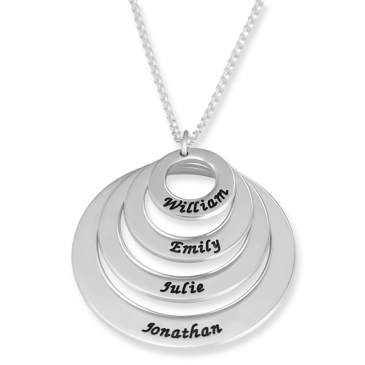Buy Family Necklace Personalized Gift for Mom Custom Kids Initials Engraved  Necklace Sterling Silver Birthday Gift SN00005 Online in India - Etsy